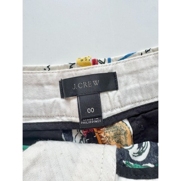 J CREW Postcard Fruit Print Cotton Poplin Scalloped Chino Shorts, Size 00 - Picture 6 of 10